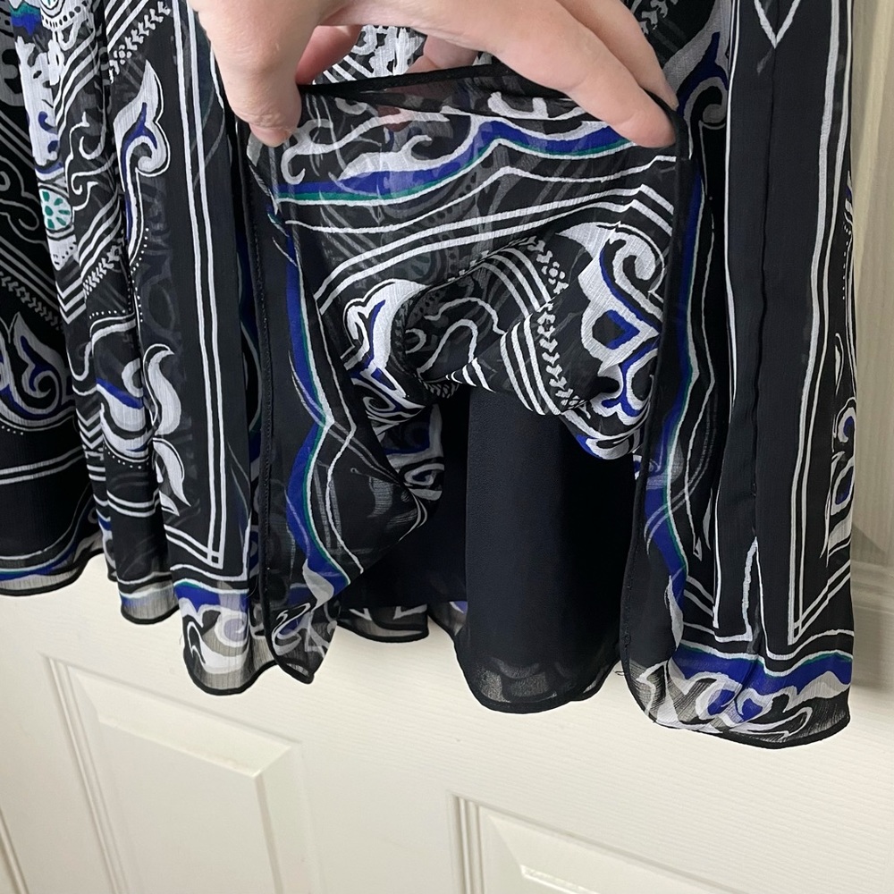 WHBM Black Paisley Skirt Size 6 White House Black Market - Picture 5 of 9